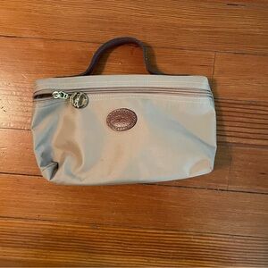 Longchamp Mini Beige Canvas Pouch